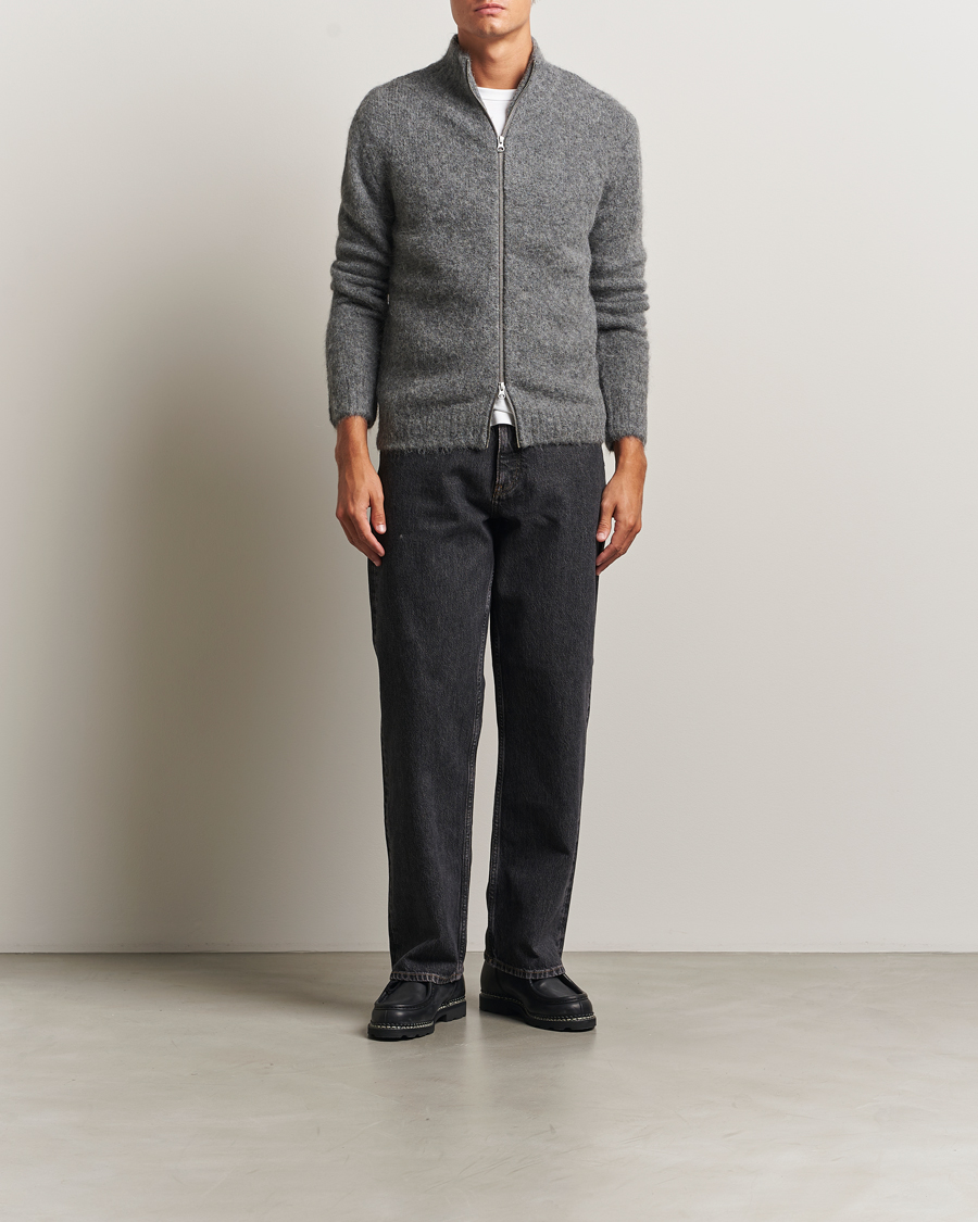 Homme | Pulls Et Tricots | Samsøe Samsøe | Jean Alpaca Knitted Full Zip Iron Gate