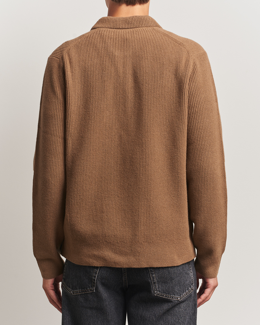 Homme | Pulls Et Tricots | Samsøe Samsøe | Isak Knitted Half Zip Polo Otter Brown