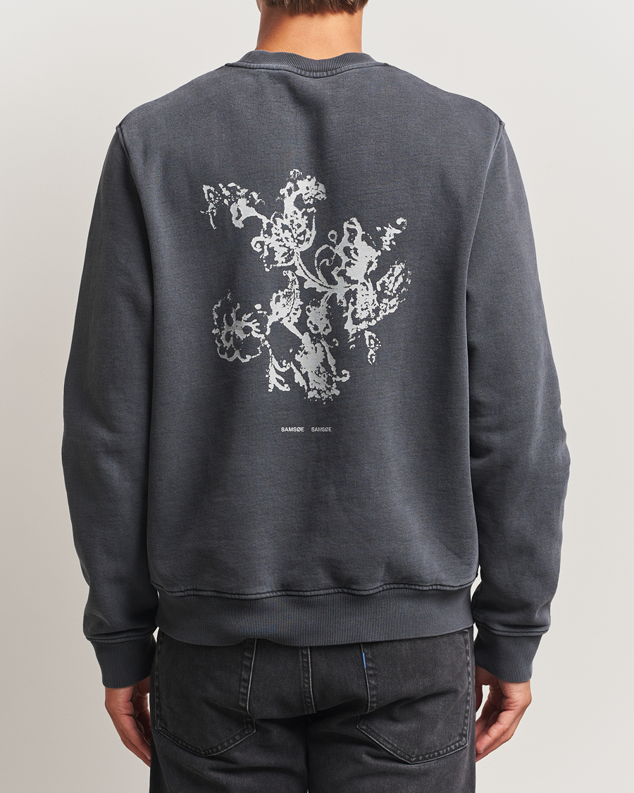 Homme | Pulls Et Tricots | Samsøe Samsøe | Phil Printed Crew Neck Sweatshirt Washed Black
