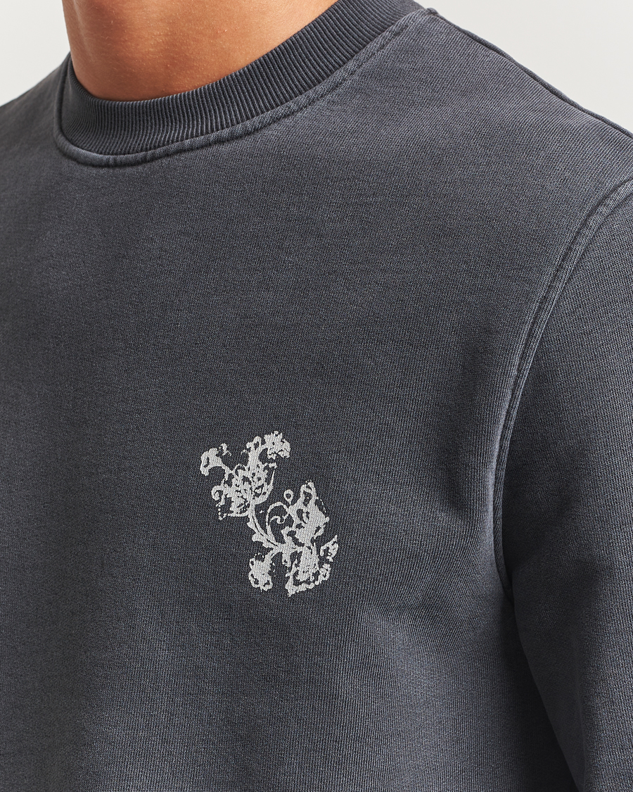 Homme | Pulls Et Tricots | Samsøe Samsøe | Phil Printed Crew Neck Sweatshirt Washed Black
