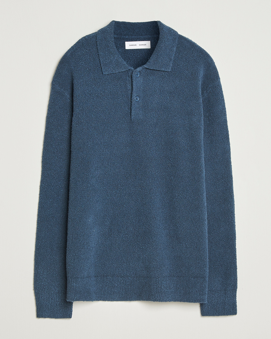 Homme | Pulls Et Tricots | Samsøe Samsøe | Nino Knitted Polo Midnight Navy