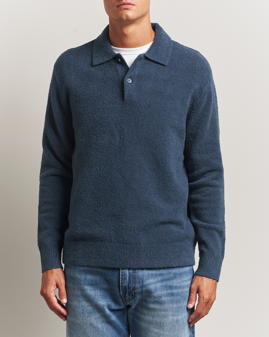 Homme | Pulls Et Tricots | Samsøe Samsøe | Nino Knitted Polo Midnight Navy
