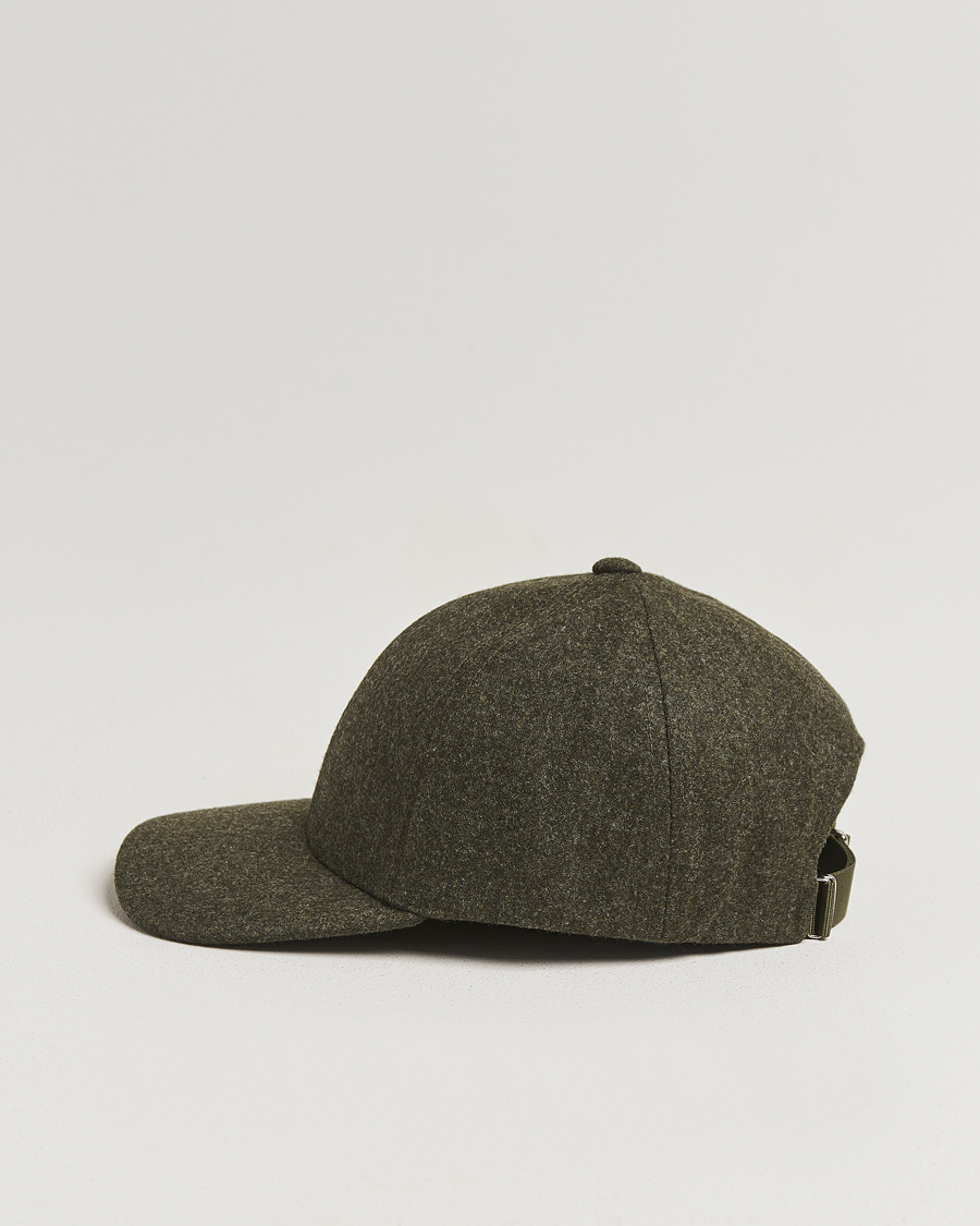 Homme | Bobs Et Casquettes | Varsity Headwear | Flannel Baseball Cap Forest Green