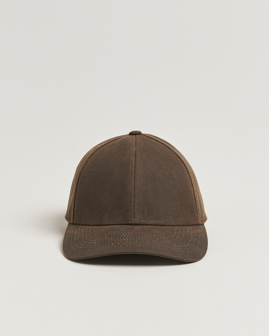 Homme | Bobs Et Casquettes | Varsity Headwear | Oilskin Baseball Cap Chestnut Brown