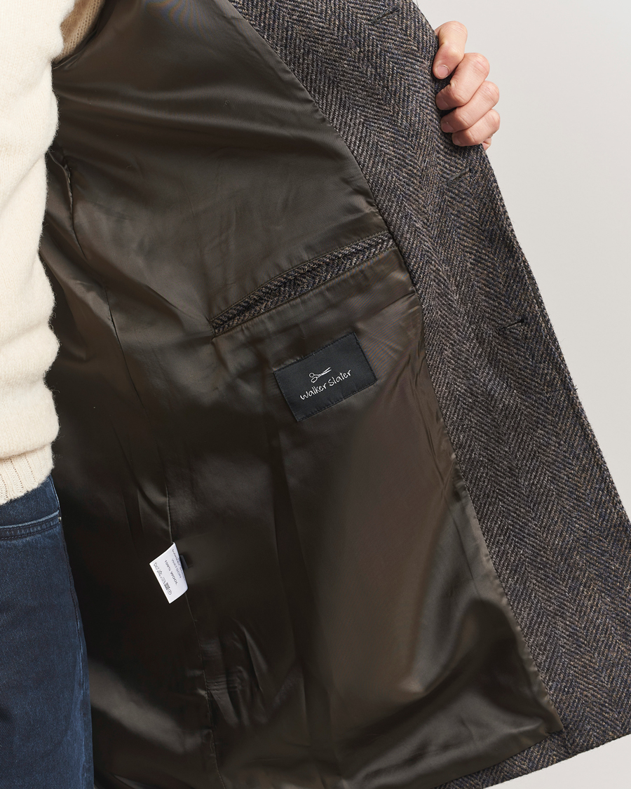 Homme | Manteaux Et Vestes | Walker Slater | Watson Harris Tweed Herringbone Coat Dark Brown