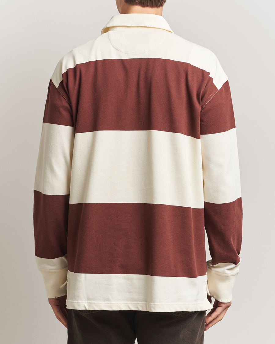 Homme | Pulls Et Tricots | GANT 240 Mulberry Street | Block Stripe Heavy Rugger Mahogany Brown/White