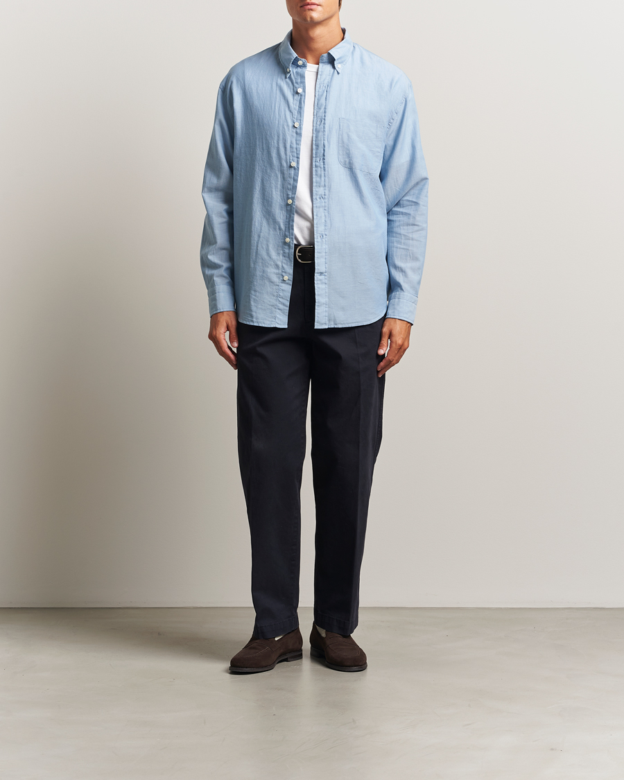 Homme | Chemises | GANT 240 Mulberry Street | Relaxed Fit Chambray Shirt Light Indigo