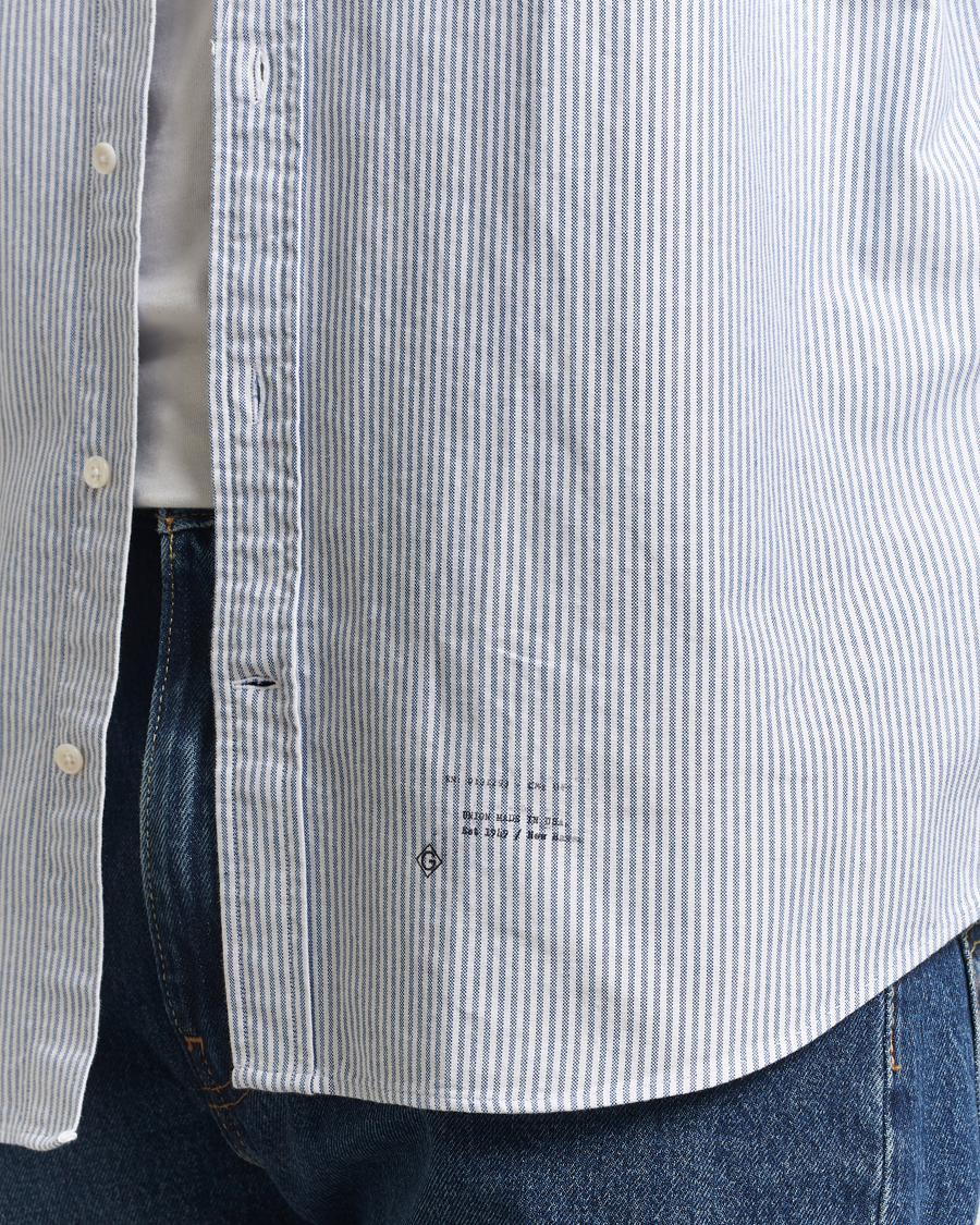 Homme | Chemises | GANT 240 Mulberry Street | Relaxed Fit US Striped Oxford Shirt Blue Water