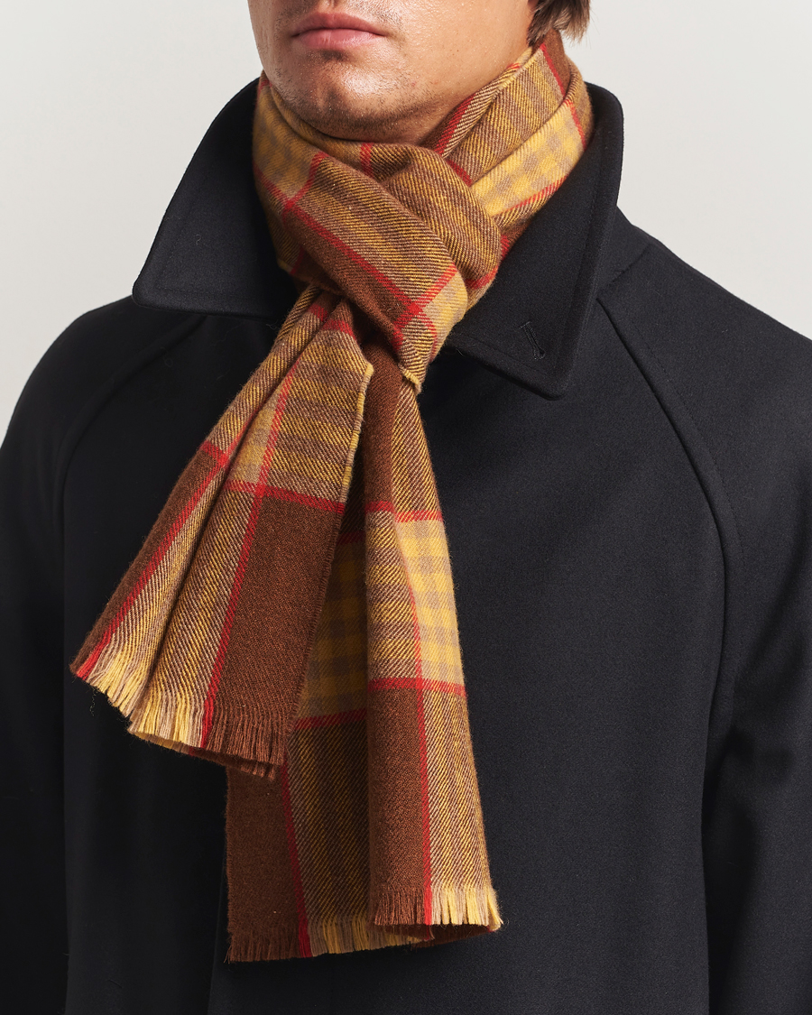 Homme | GANT 240 Mulberry Street Wool Checked Scarf Mahogany Brown | GANT 240 Mulberry Street | Wool Checked Scarf Mahogany Brown