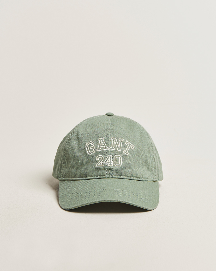 Homme | Bobs Et Casquettes | GANT 240 Mulberry Street | Washed Canvas Cap Forest Green