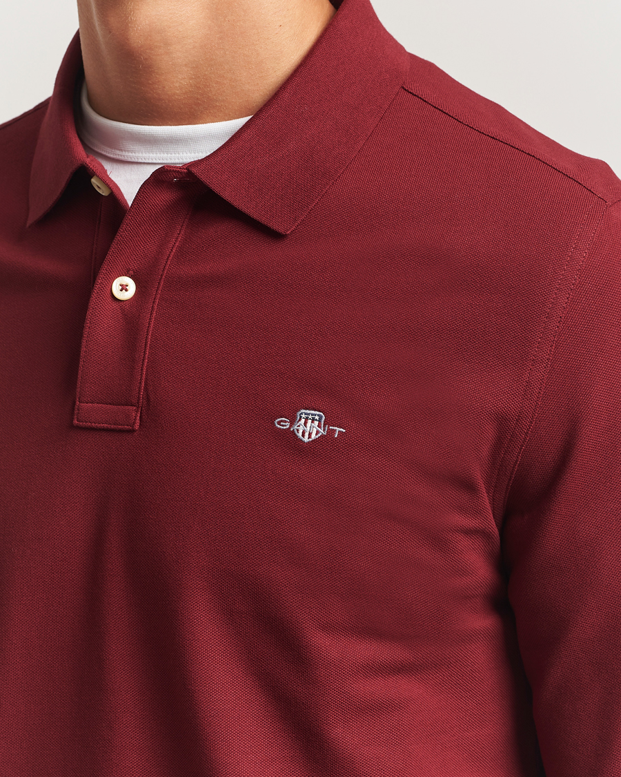 Homme | Polos | GANT | Regular Shield Long Sleeve Polo Plumped Red