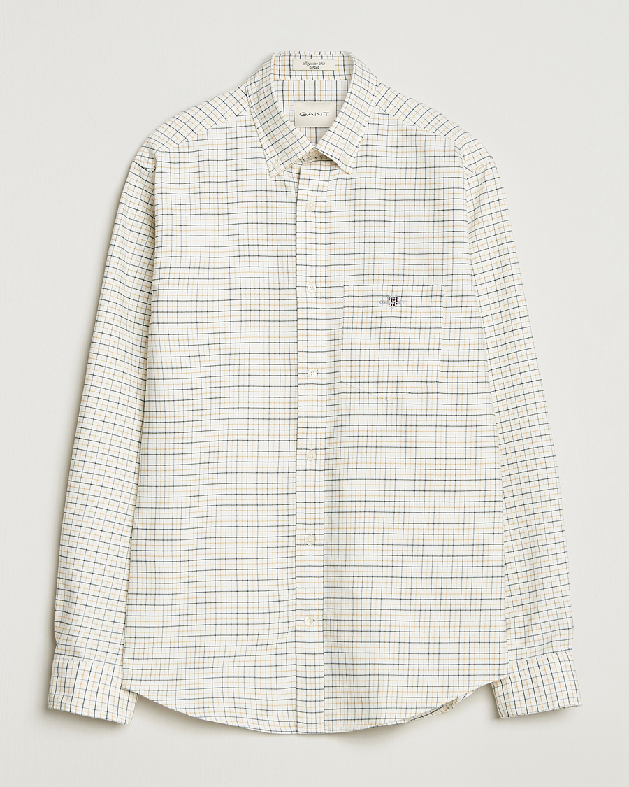 Homme | Chemises | GANT | Regular Fit Classic Checked Oxford Shirt Forest Green