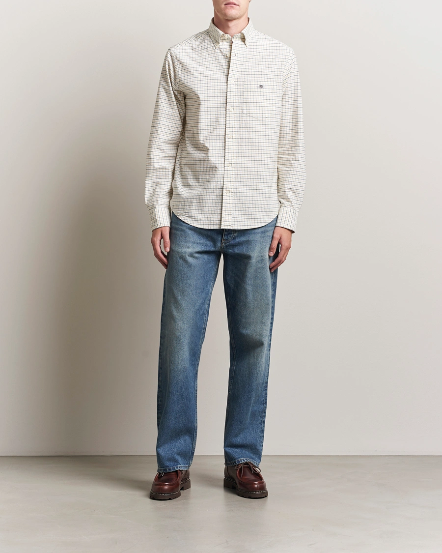 Homme | Chemises | GANT | Regular Fit Classic Checked Oxford Shirt Forest Green