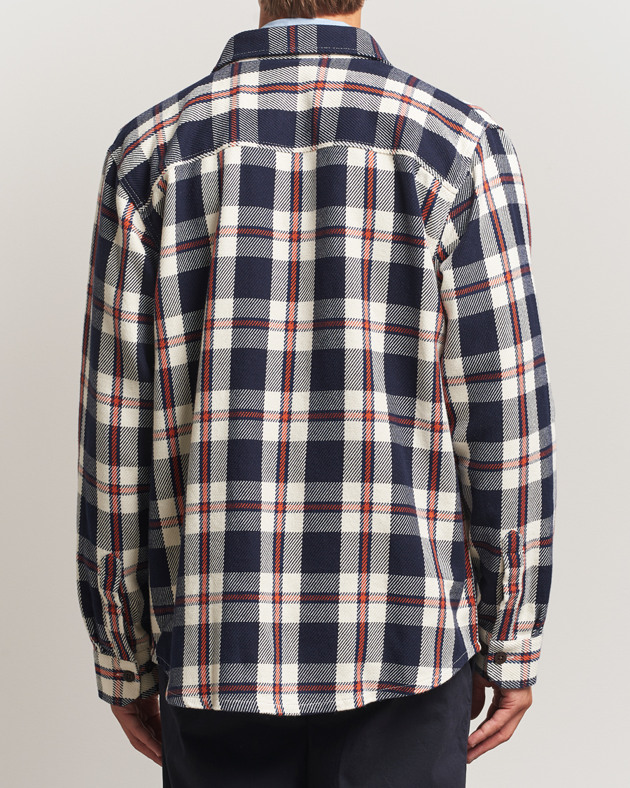 Homme | Chemises | Gant | Heavy Twill Checked Overshirt Evening Blue