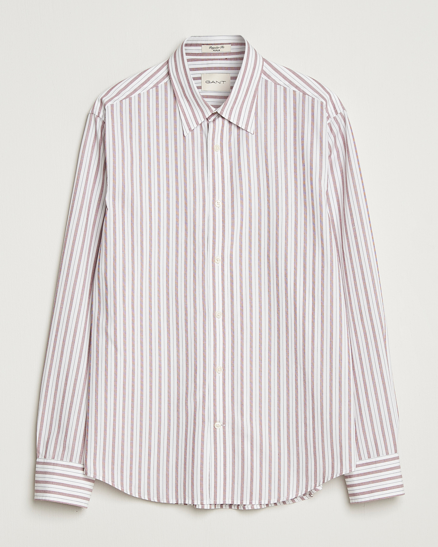 Homme | Chemises | GANT | Regular Fit Poplin Striped Shirt Plumped Red