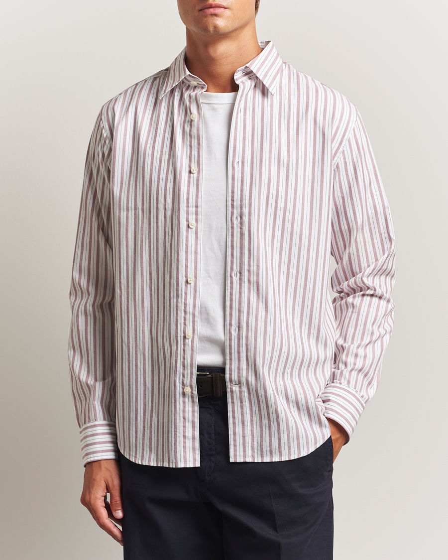 Homme | Chemises | GANT | Regular Fit Poplin Striped Shirt Plumped Red