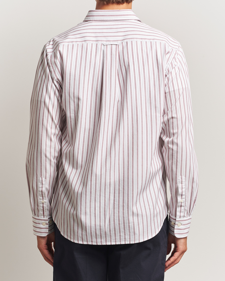 Homme | Chemises | GANT | Regular Fit Poplin Striped Shirt Plumped Red