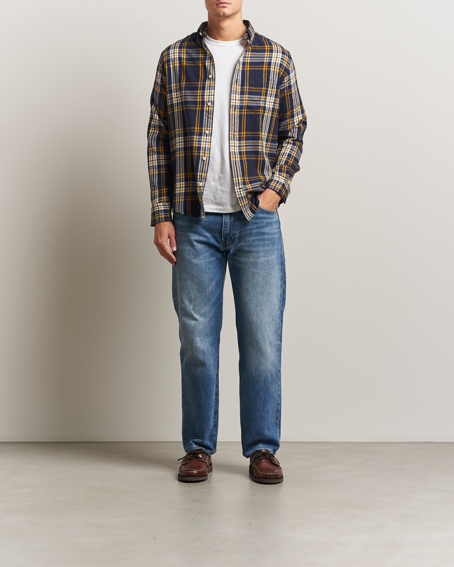 Homme | Chemises | GANT | Regular Fit Checked Flannel Shirt Evening Blue