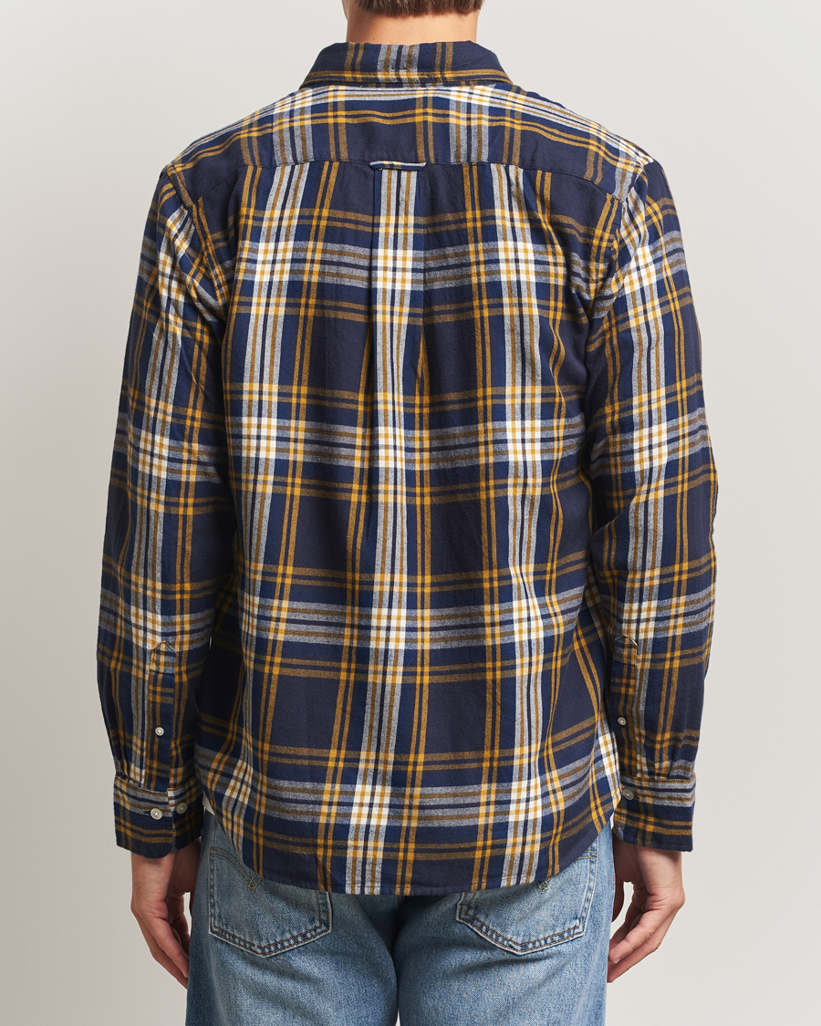 Homme | Chemises | GANT | Regular Fit Checked Flannel Shirt Evening Blue