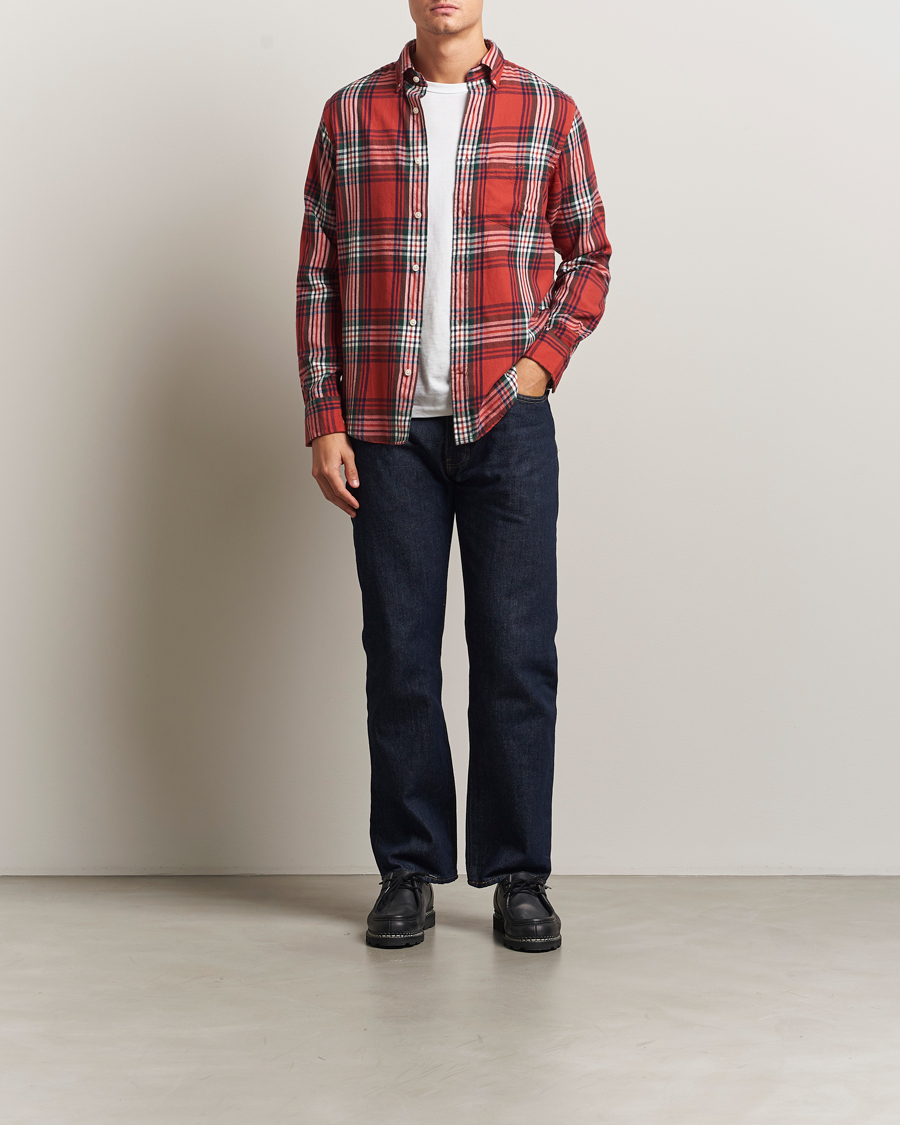 Homme | Chemises | Gant | Regular Fit Checked Flannel Shirt Modern Rust