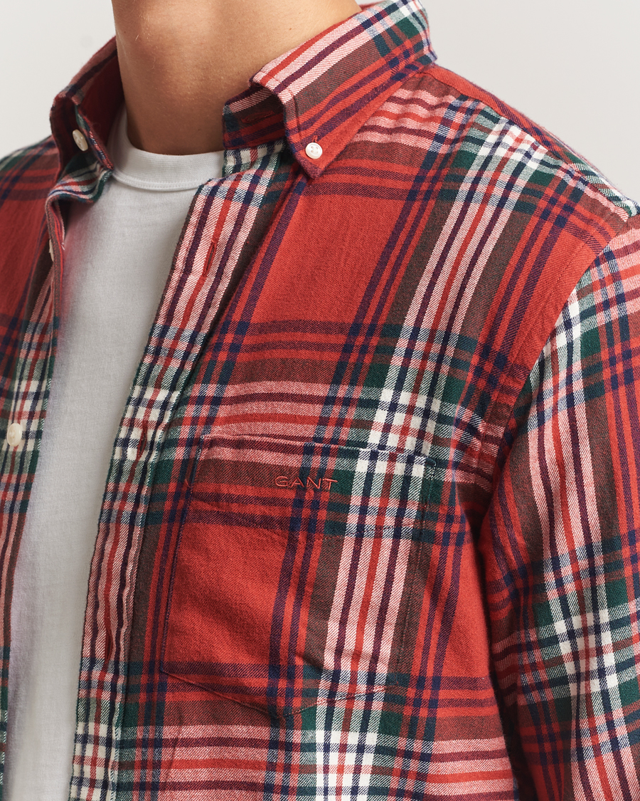 Homme | Chemises | GANT | Regular Fit Checked Flannel Shirt Modern Rust