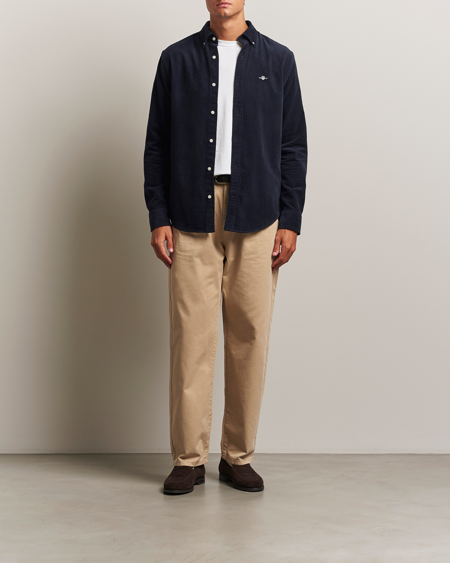 Homme | Chemises | Gant | Regular Fit Corduroy Shirt Evening Blue