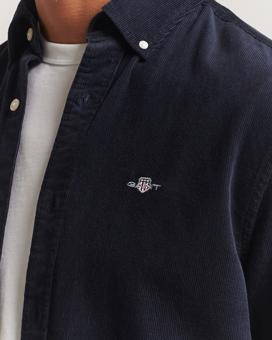 Homme | Chemises | Gant | Regular Fit Corduroy Shirt Evening Blue
