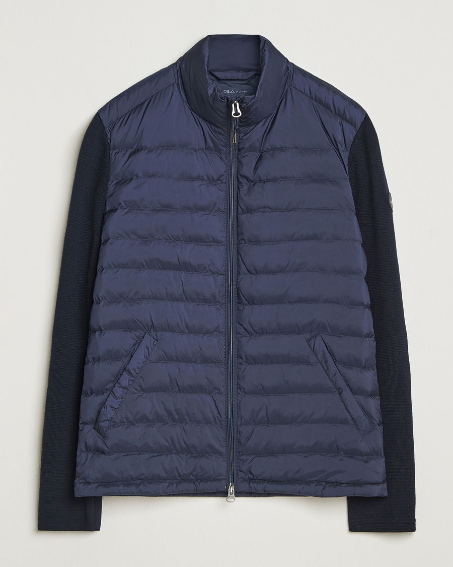 Homme | Manteaux Et Vestes | GANT | Mixed Media Hybrid Jacket Evening Blue