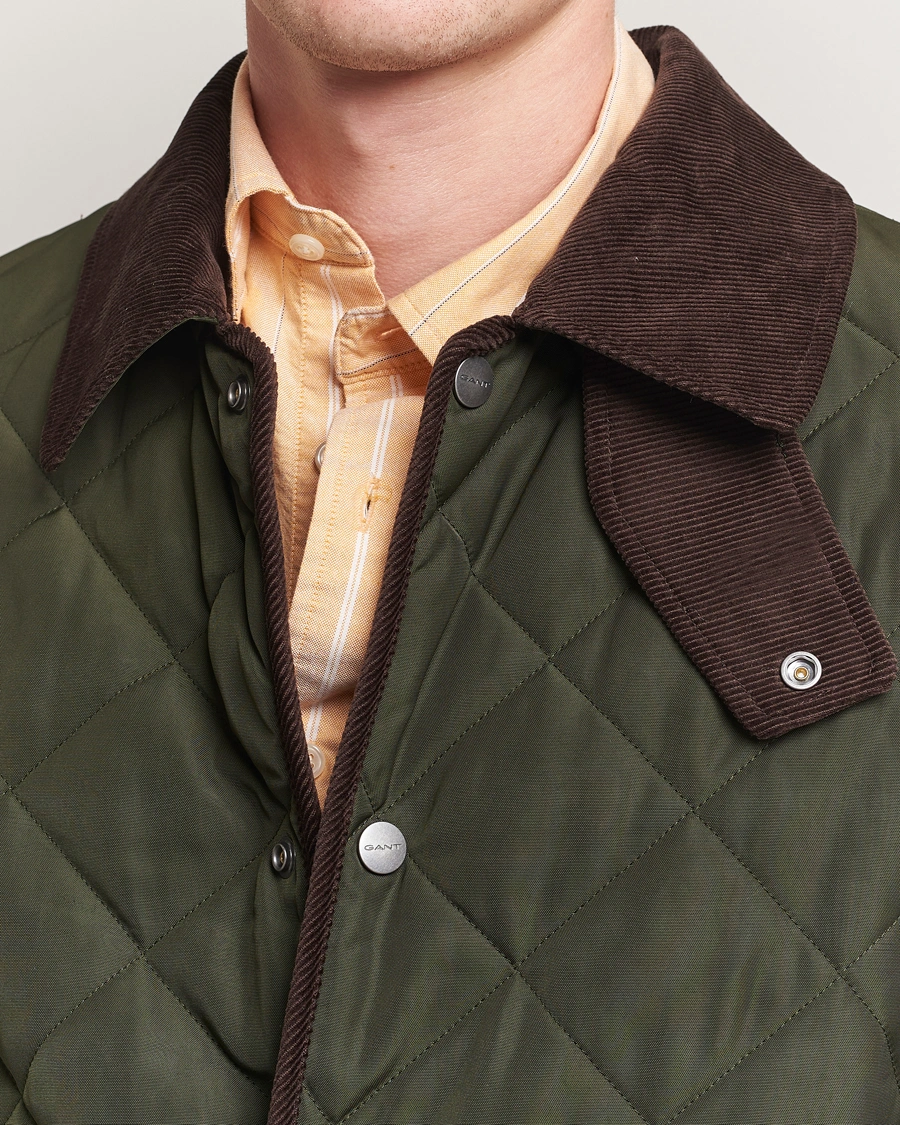 Homme | Manteaux Et Vestes | GANT | Quilted Fleece Jacket Green Lagoon