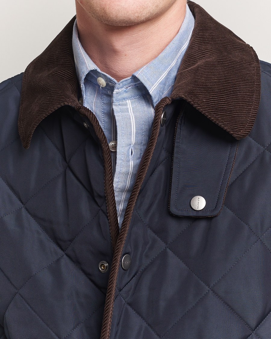 Homme | Manteaux Et Vestes | Gant | Quilted Fleece Jacket Evening Blue