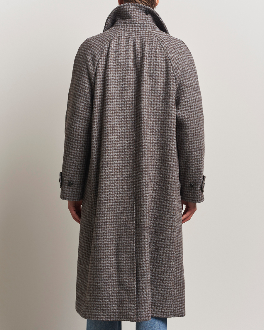 Homme | Manteaux Et Vestes | GANT | Wool Balmacaan Houndstooth Coat Deep Brown