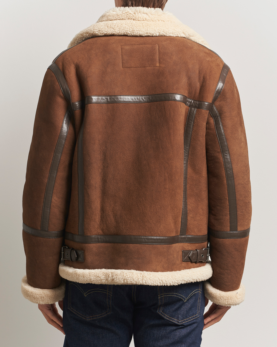Homme | Manteaux Et Vestes | Gant | Suede Shearling Jacket Mahogany Brown