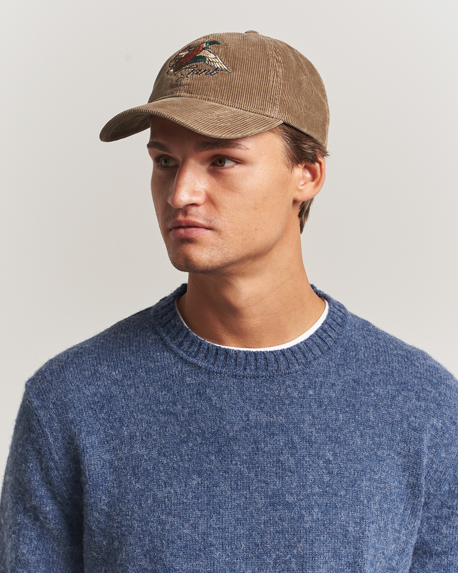 Homme | GANT Graphic Embroidered Washed Cord Cap Taupe Beige | GANT | Graphic Embroidered Washed Cord Cap Taupe Beige