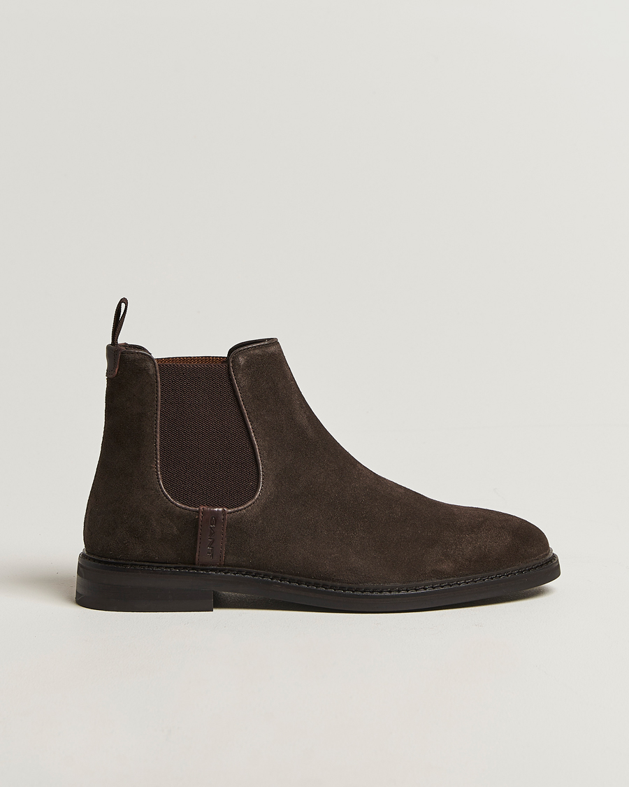 Homme | Bottes | GANT | Bidford Suede Chelsea Boot Dark Brown
