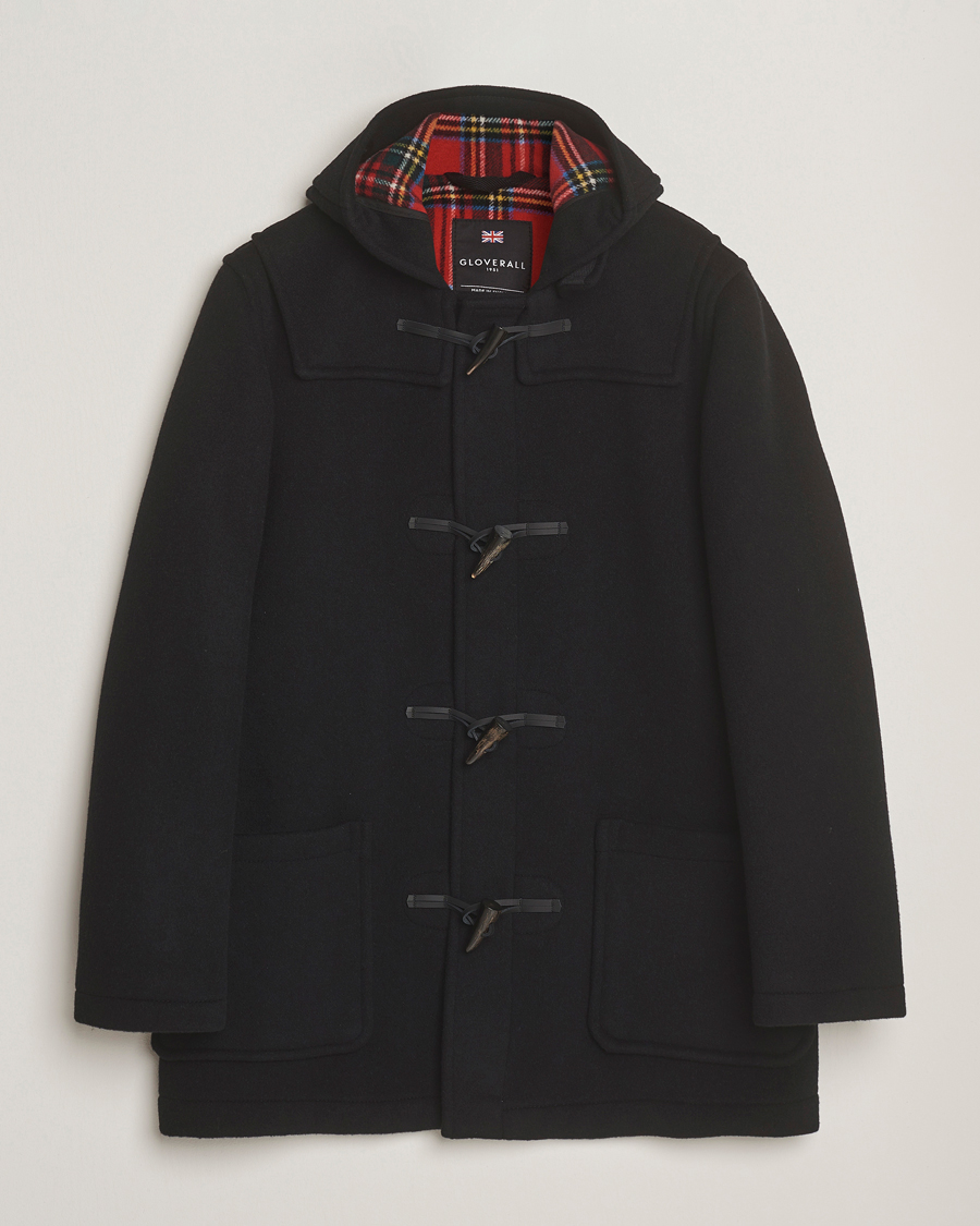 Homme | Manteaux Et Vestes | Gloverall | Mid Length Duffle Coat Black/Royal Stewart
