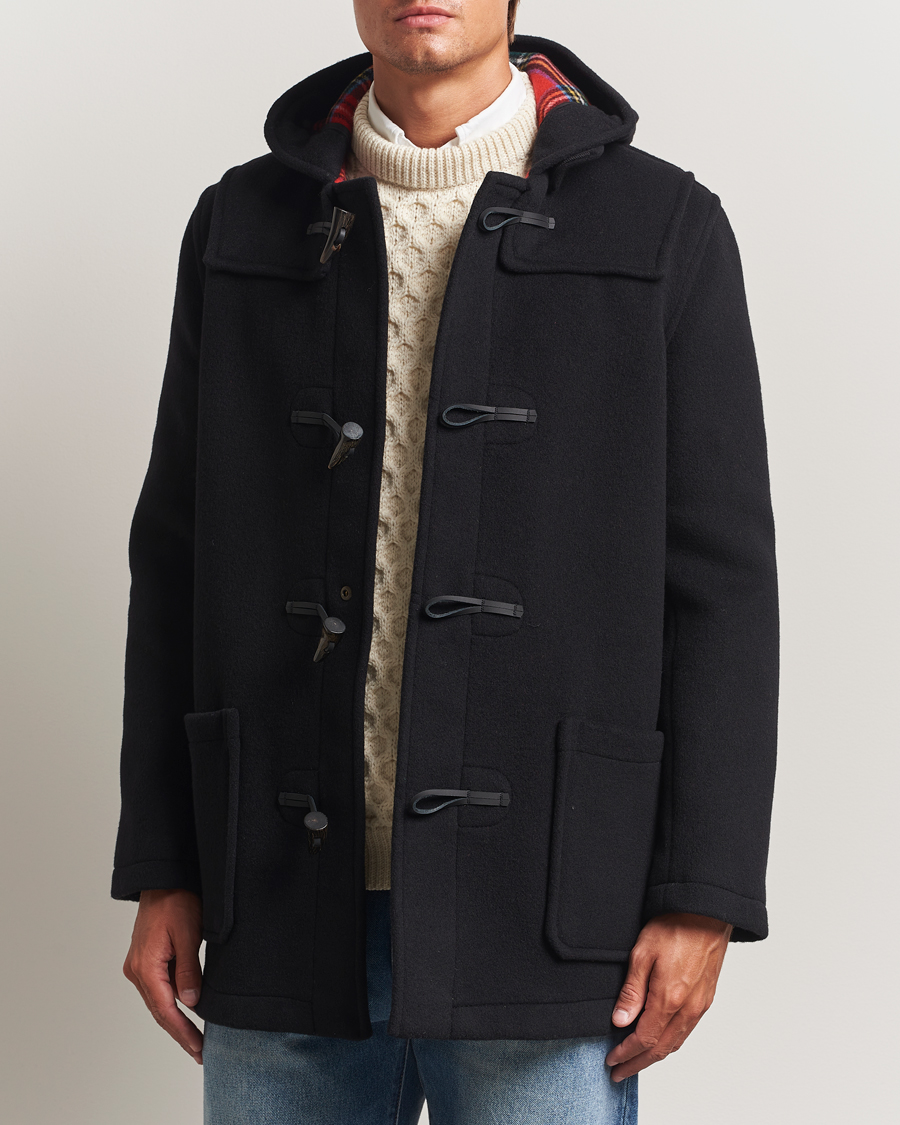 Homme | Manteaux Et Vestes | Gloverall | Mid Length Duffle Coat Black/Royal Stewart