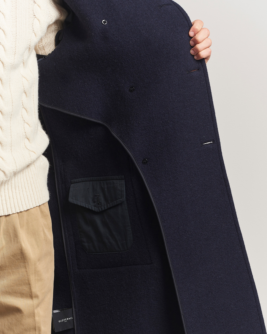 Homme | Manteaux Et Vestes | Gloverall | Raglan Wool Coat Navy