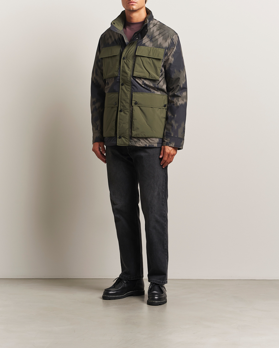 Homme | Manteaux Et Vestes | J.Lindeberg | Aiden 2L Padded Printed Field Jacket Wrap Forest
