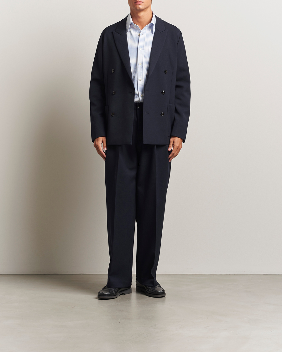 Homme | Pantalons | NN07 | Justin Double Pleated Suit Trousers Deep Navy