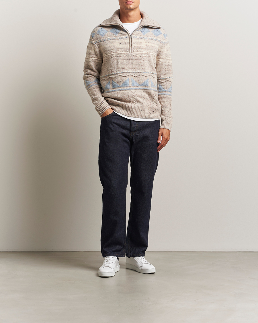 Homme | Pulls Et Tricots | NN07 | William Heavy Knitted Wool Half Zip Ecru