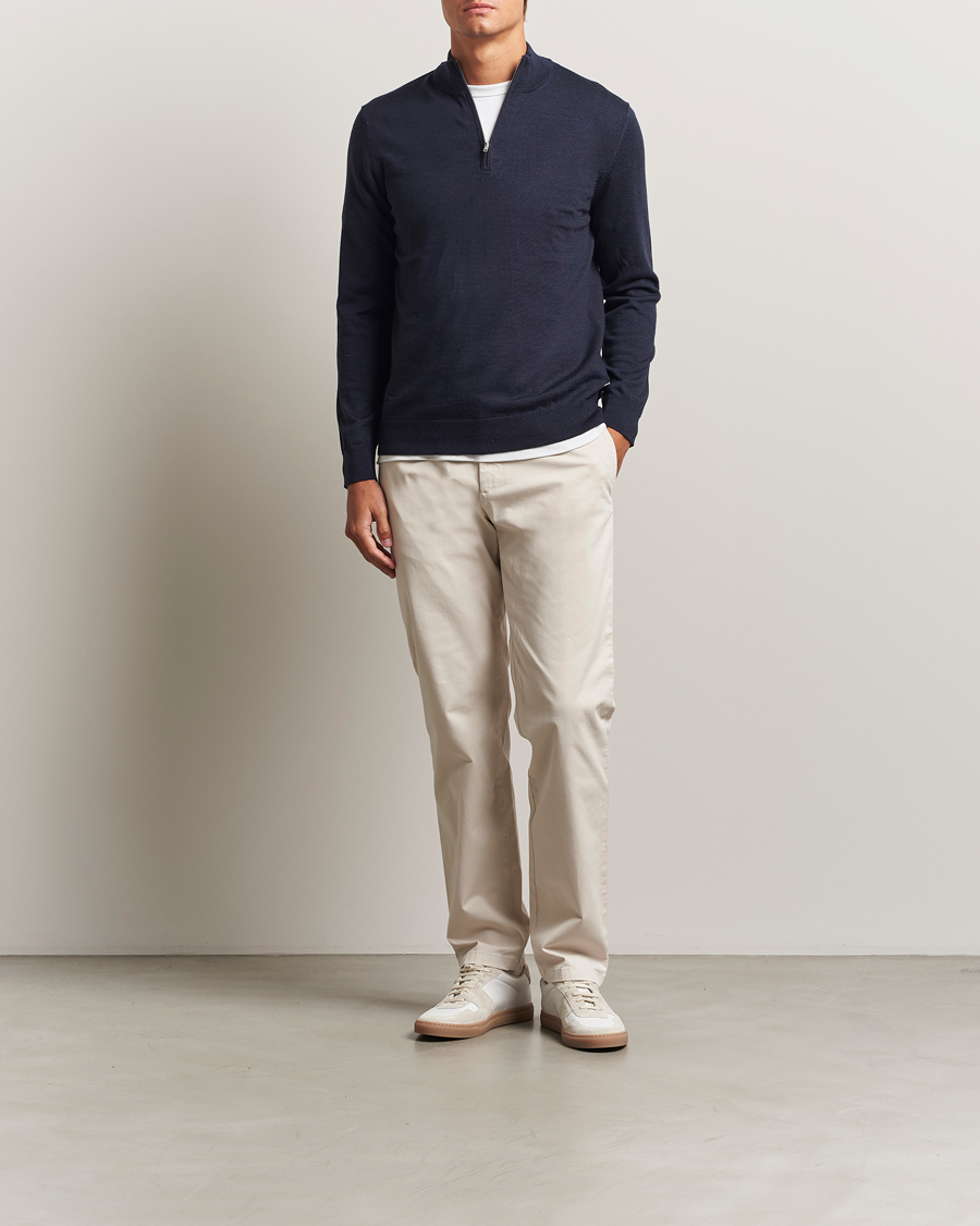Homme | Pulls Et Tricots | NN07 | Sergio Merino Half Zip Navy Melange