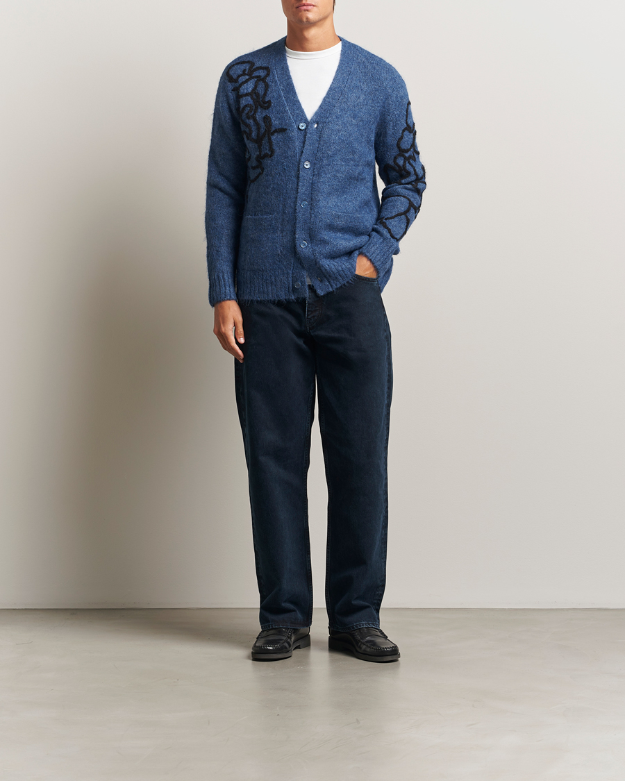 Homme | Pulls Et Tricots | NN07 | Kyle Alpaca Knitted Cardigan Denim Blue