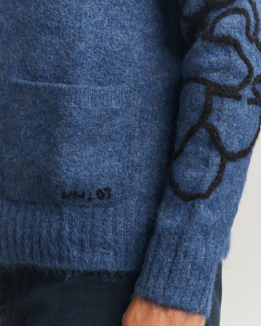 Homme | Pulls Et Tricots | NN07 | Kyle Alpaca Knitted Cardigan Denim Blue