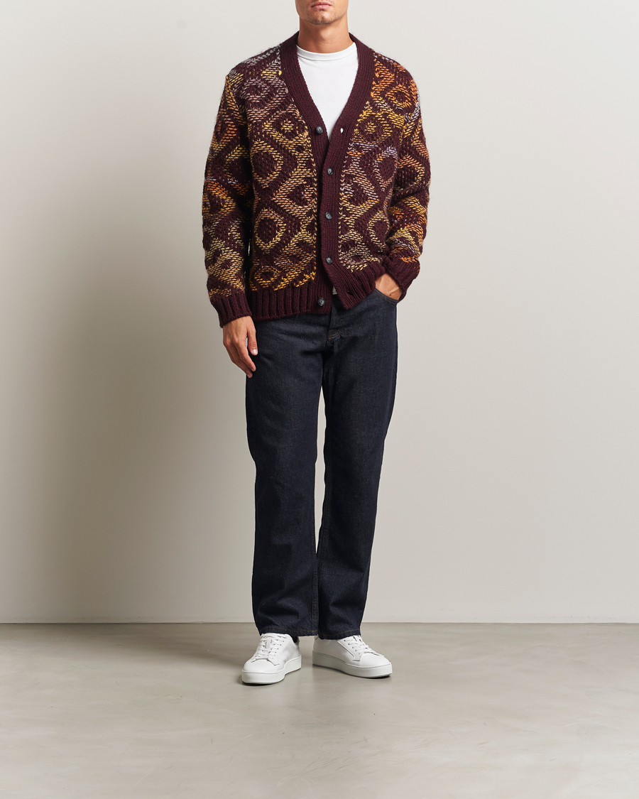 Homme | Pulls Et Tricots | NN07 | Viggo Heavy Knitted Cardigan Wine Red Multi