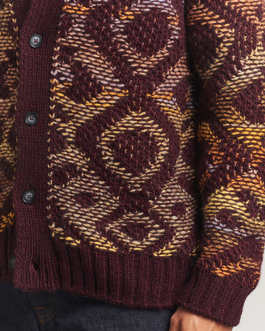 Homme | Pulls Et Tricots | NN07 | Viggo Heavy Knitted Cardigan Wine Red Multi