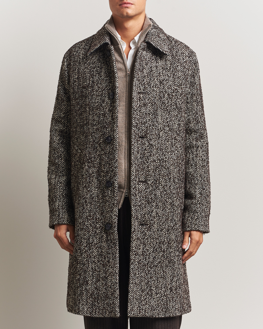 Homme | Manteaux Et Vestes | NN07 | Franco Wool Herringbone Coat Demitasse Brown