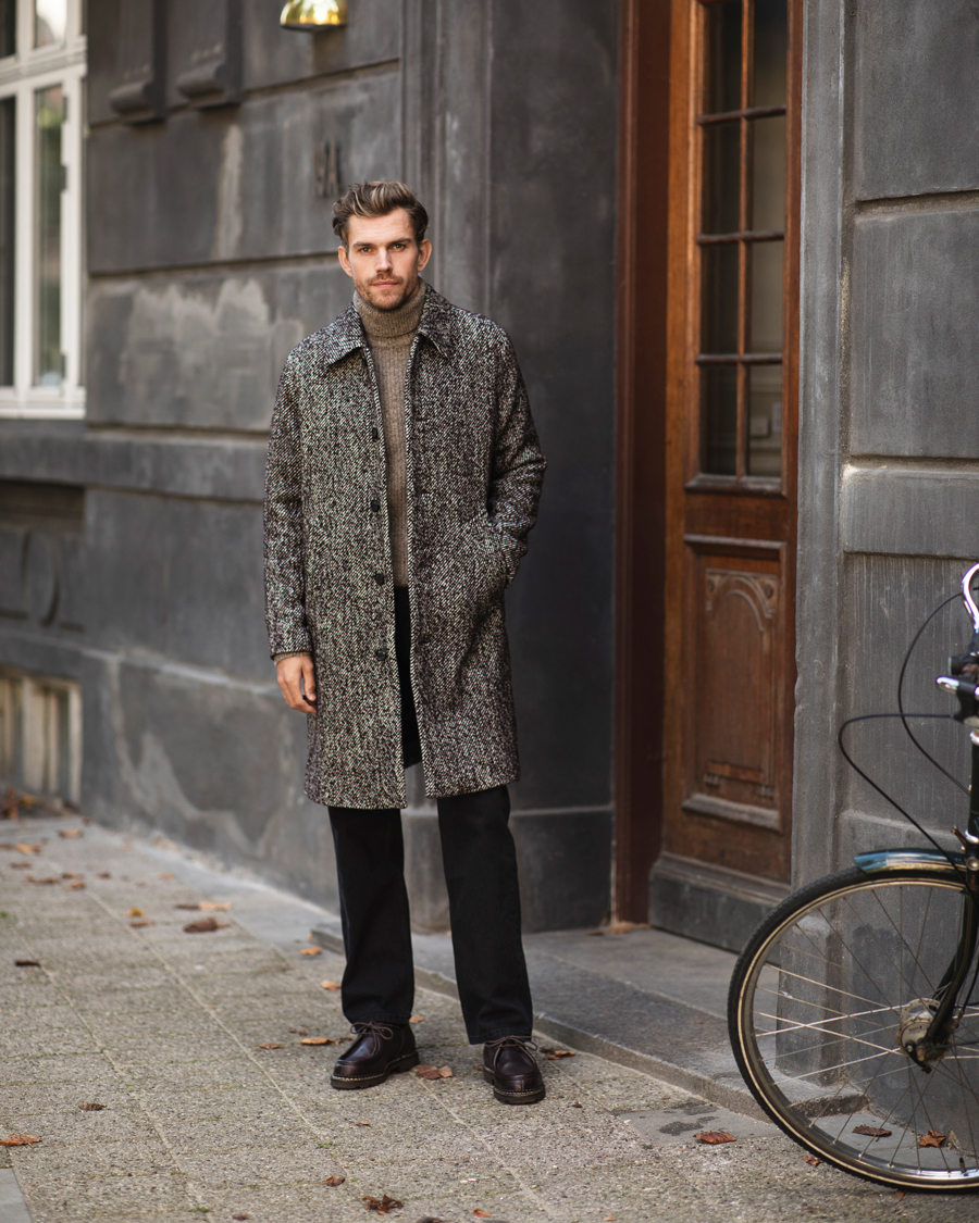 Homme | Manteaux Et Vestes | NN07 | Franco Wool Herringbone Coat Demitasse Brown