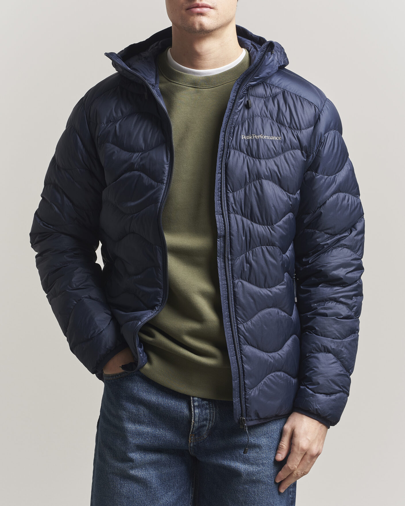 Homme | Manteaux Et Vestes | Peak Performance | Helium Down Hooded Jacket Blue Shadow
