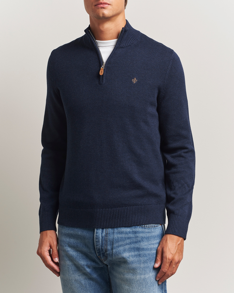 Homme | Pulls Et Tricots | Morris | Darmon Half Zip Blue