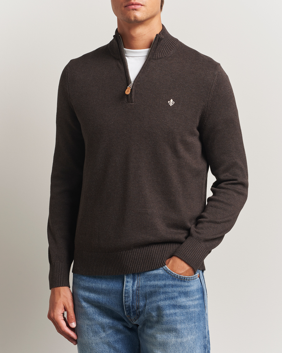 Homme | Pulls Et Tricots | Morris | Darmon Half Zip Brown